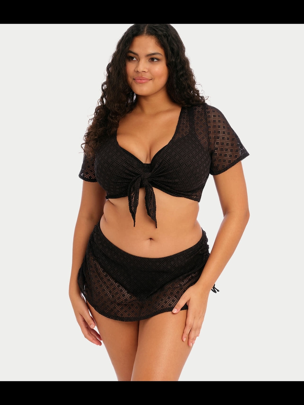 Elomi Black Mesh Swim Skirt Cover-Up - Picture 4 of 5